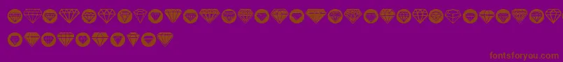 フォントDiamondo – 紫色の背景に茶色のフォント