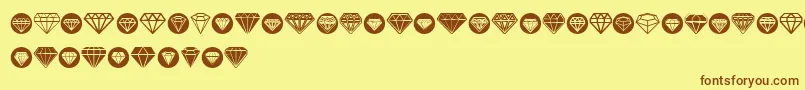 Fonte Diamondo – fontes marrons em um fundo amarelo