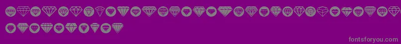 Diamondo-fontti – harmaat kirjasimet violetilla taustalla