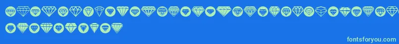 Czcionka Diamondo – zielone czcionki na niebieskim tle