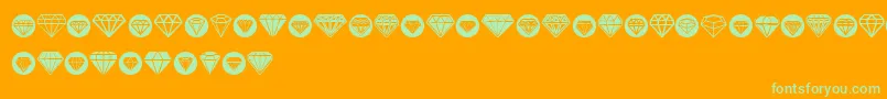 Diamondo Font – Green Fonts on Orange Background