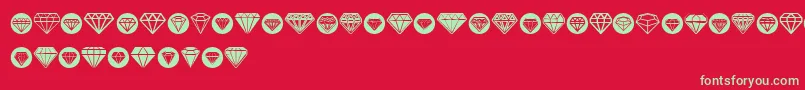 Czcionka Diamondo – zielone czcionki na czerwonym tle