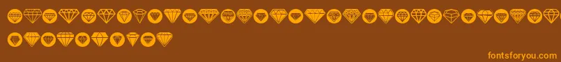 Fonte Diamondo – fontes laranjas em um fundo marrom