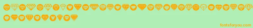 Шрифт Diamondo – оранжевые шрифты на зелёном фоне