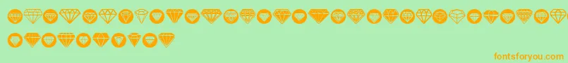 Diamondo Font – Orange Fonts on Green Background