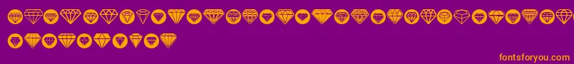 Fonte Diamondo – fontes laranjas em um fundo violeta