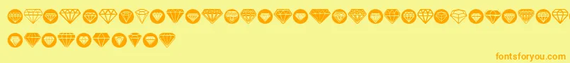 Diamondo-fontti – oranssit fontit keltaisella taustalla
