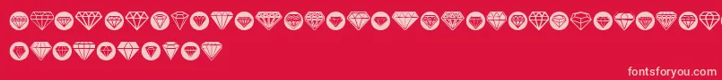 Czcionka Diamondo – różowe czcionki na czerwonym tle