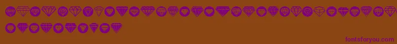 Czcionka Diamondo – fioletowe czcionki na brązowym tle