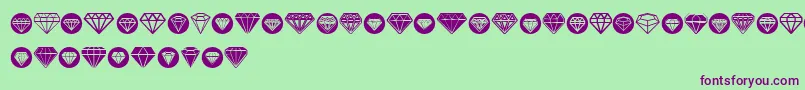 Diamondo-fontti – violetit fontit vihreällä taustalla
