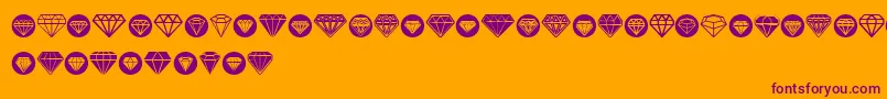 フォントDiamondo – オレンジの背景に紫のフォント