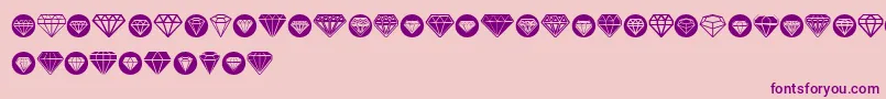 Fonte Diamondo – fontes roxas em um fundo rosa