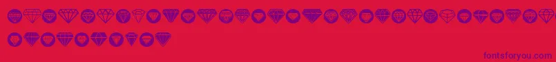 Diamondo-Schriftart – Violette Schriften auf rotem Hintergrund