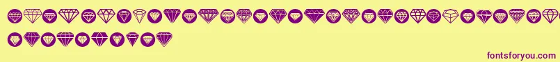 フォントDiamondo – 紫色のフォント、黄色の背景