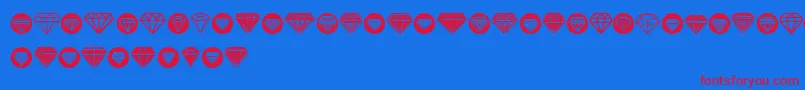 フォントDiamondo – 赤い文字の青い背景