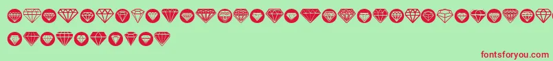 Diamondo-fontti – punaiset fontit vihreällä taustalla
