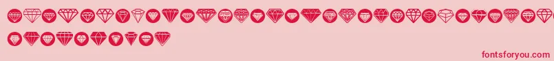 Diamondo-Schriftart – Rote Schriften auf rosa Hintergrund