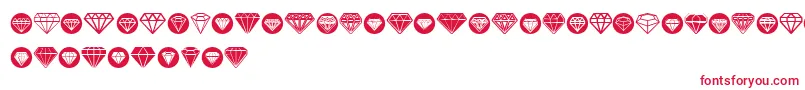 Czcionka Diamondo – czerwone czcionki na białym tle