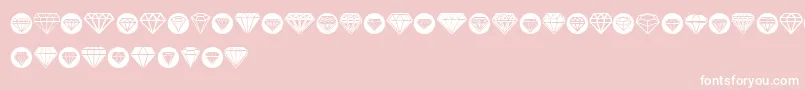 Diamondo-fontti – valkoiset fontit vaaleanpunaisella taustalla