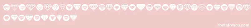 Diamondo-Schriftart – Weiße Schriften auf rosa Hintergrund