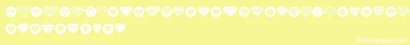 Czcionka Diamondo – białe czcionki na żółtym tle