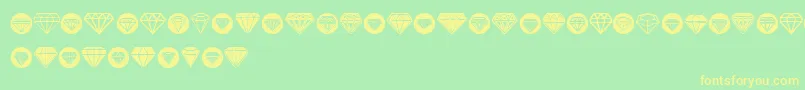 Czcionka Diamondo – żółte czcionki na zielonym tle