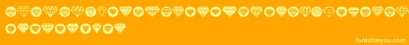 Diamondo-Schriftart – Gelbe Schriften auf orangefarbenem Hintergrund