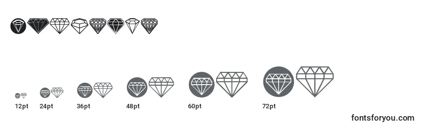 Größen der Schriftart Diamondo