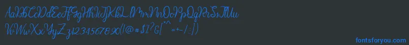 Шрифт Diana Script demo – синие шрифты на чёрном фоне