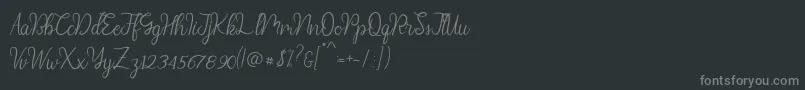 Czcionka Diana Script demo – szare czcionki na czarnym tle