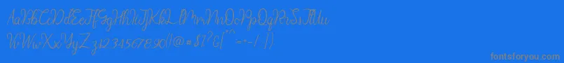 Diana Script demo-Schriftart – Graue Schriften auf blauem Hintergrund