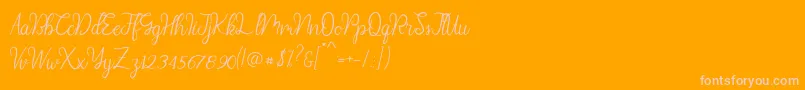 Diana Script demo-Schriftart – Rosa Schriften auf orangefarbenem Hintergrund