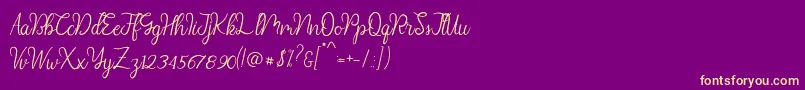 Diana Script demo Font – Yellow Fonts on Purple Background