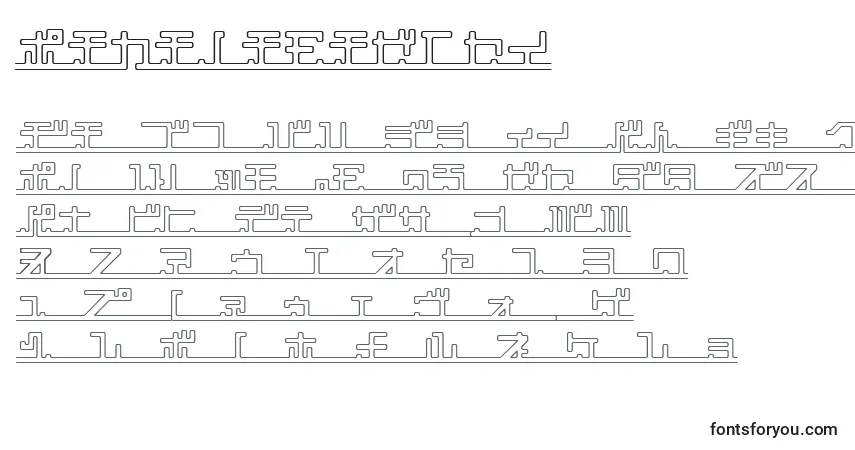A fonte KatakanaPipe – alfabeto, números, caracteres especiais