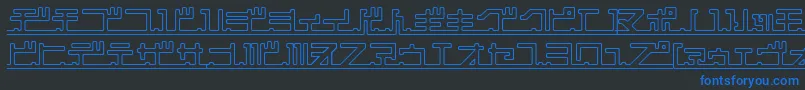 KatakanaPipe Font – Blue Fonts on Black Background
