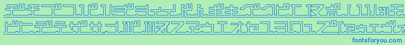 フォントKatakanaPipe – 青い文字は緑の背景です。