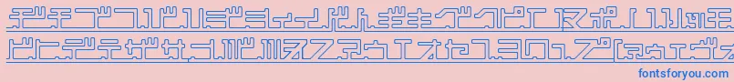 フォントKatakanaPipe – ピンクの背景に青い文字