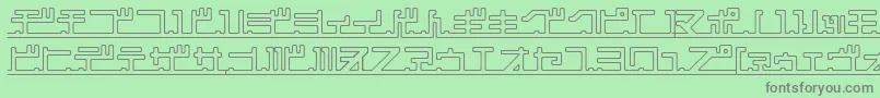 KatakanaPipe-Schriftart – Graue Schriften auf grünem Hintergrund