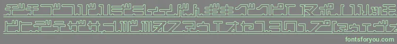 フォントKatakanaPipe – 灰色の背景に緑のフォント