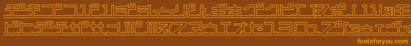 KatakanaPipe Font – Orange Fonts on Brown Background