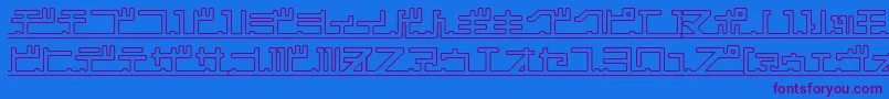 KatakanaPipe Font – Purple Fonts on Blue Background