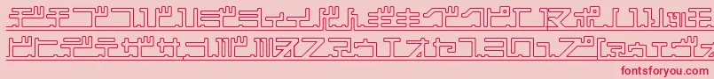 フォントKatakanaPipe – ピンクの背景に赤い文字