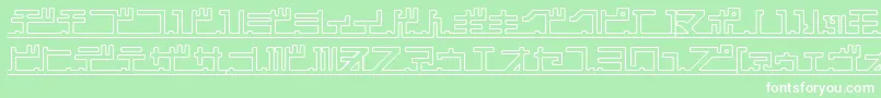 KatakanaPipe-Schriftart – Weiße Schriften auf grünem Hintergrund