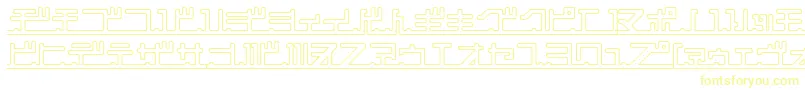 フォントKatakanaPipe – 白い背景に黄色の文字