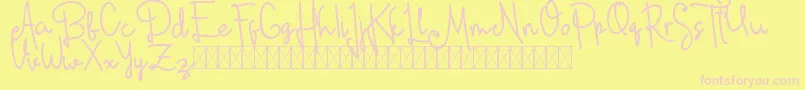 dianamoon script free Font – Pink Fonts on Yellow Background