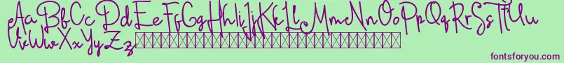 dianamoon script free Font – Purple Fonts on Green Background