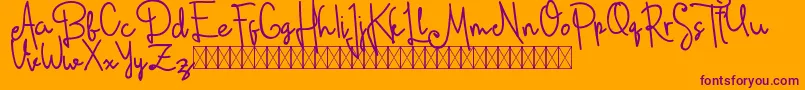 dianamoon script free Font – Purple Fonts on Orange Background