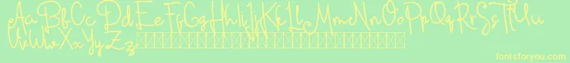 dianamoon script free Font – Yellow Fonts on Green Background