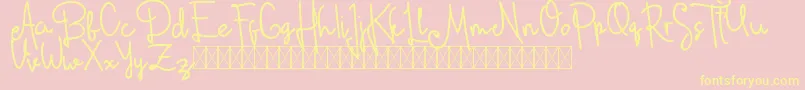 dianamoon script free Font – Yellow Fonts on Pink Background