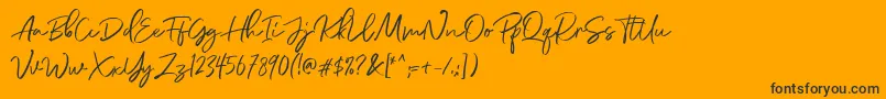 DianaWebber Script DEMO-Schriftart – Schwarze Schriften auf orangefarbenem Hintergrund